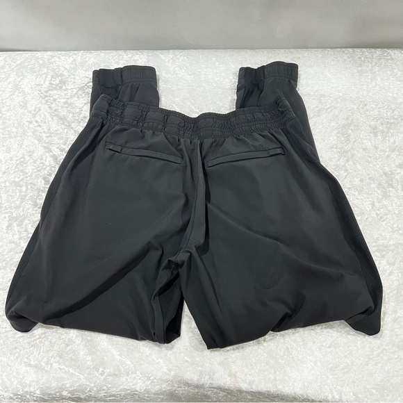 ATHLETA Brooklyn Jogger Athletic Pants Size 6 Black Ribbed Detail Comfy - Picture 3 of 7